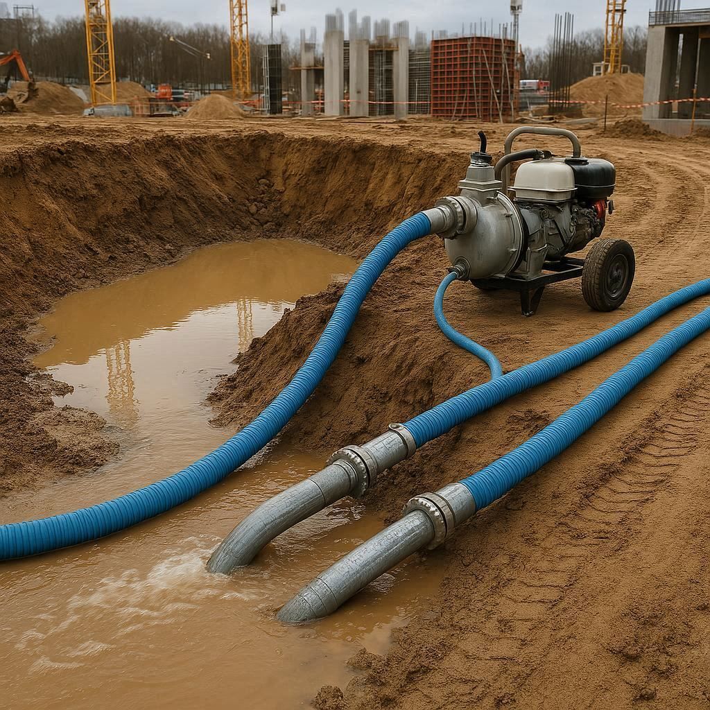 Водопонижение и осушение котлована в Ломоносове