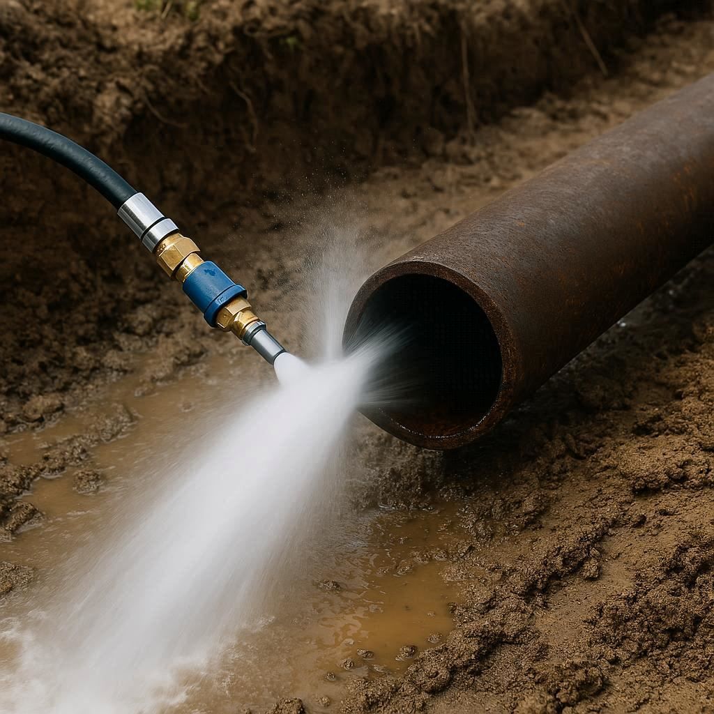 Гидродинамическая прочистка водопроводных труб в Песках, Ломоносовский район