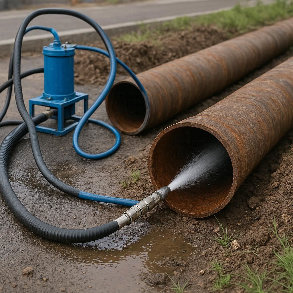 Гидродинамическая прочистка водопроводных труб в Песках, Ломоносовский район