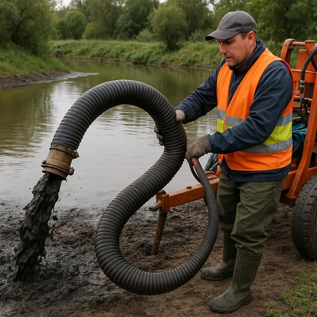 Очистка прудов и водоемов от ила в Ломоносове