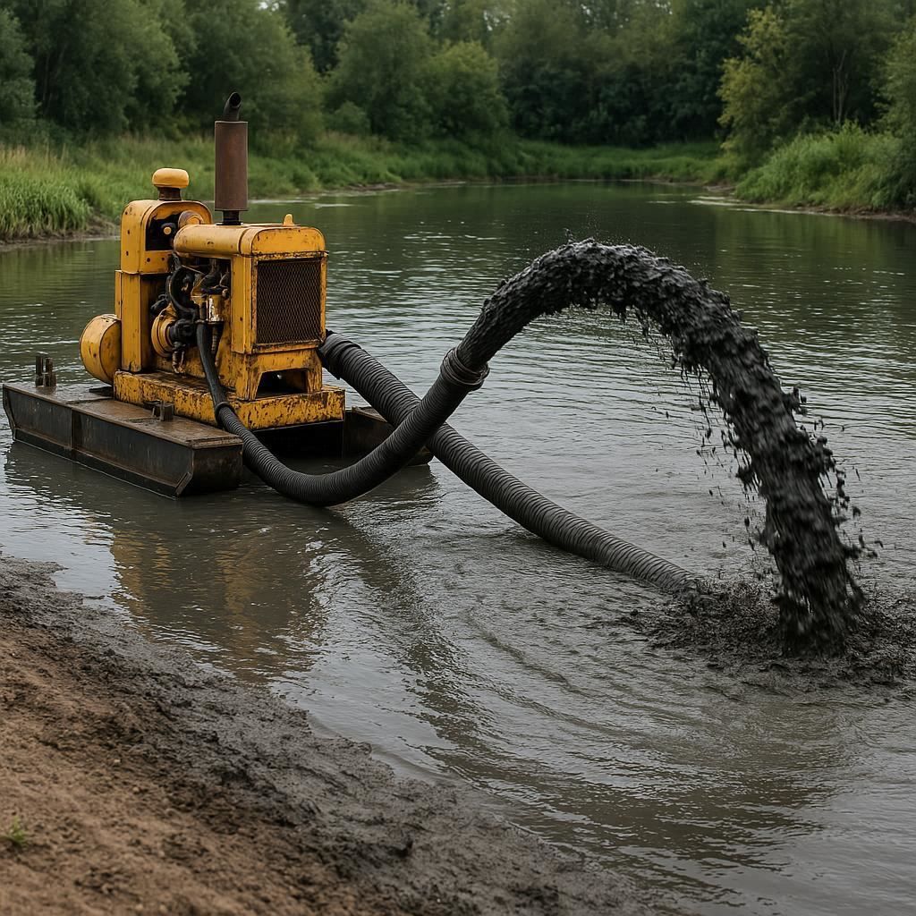 Очистка прудов и водоемов от ила в Ломоносове