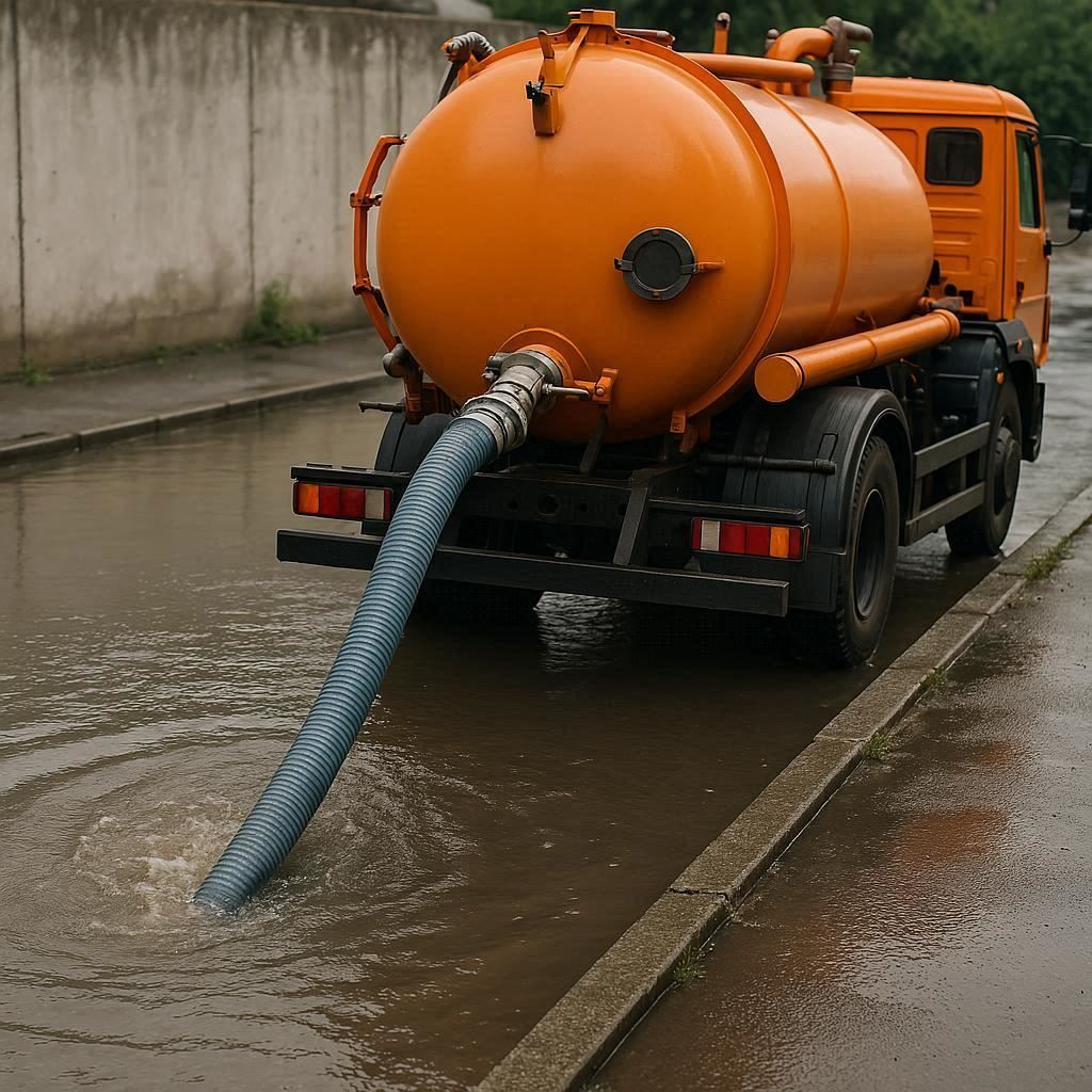 Откачка воды в Ломоносове